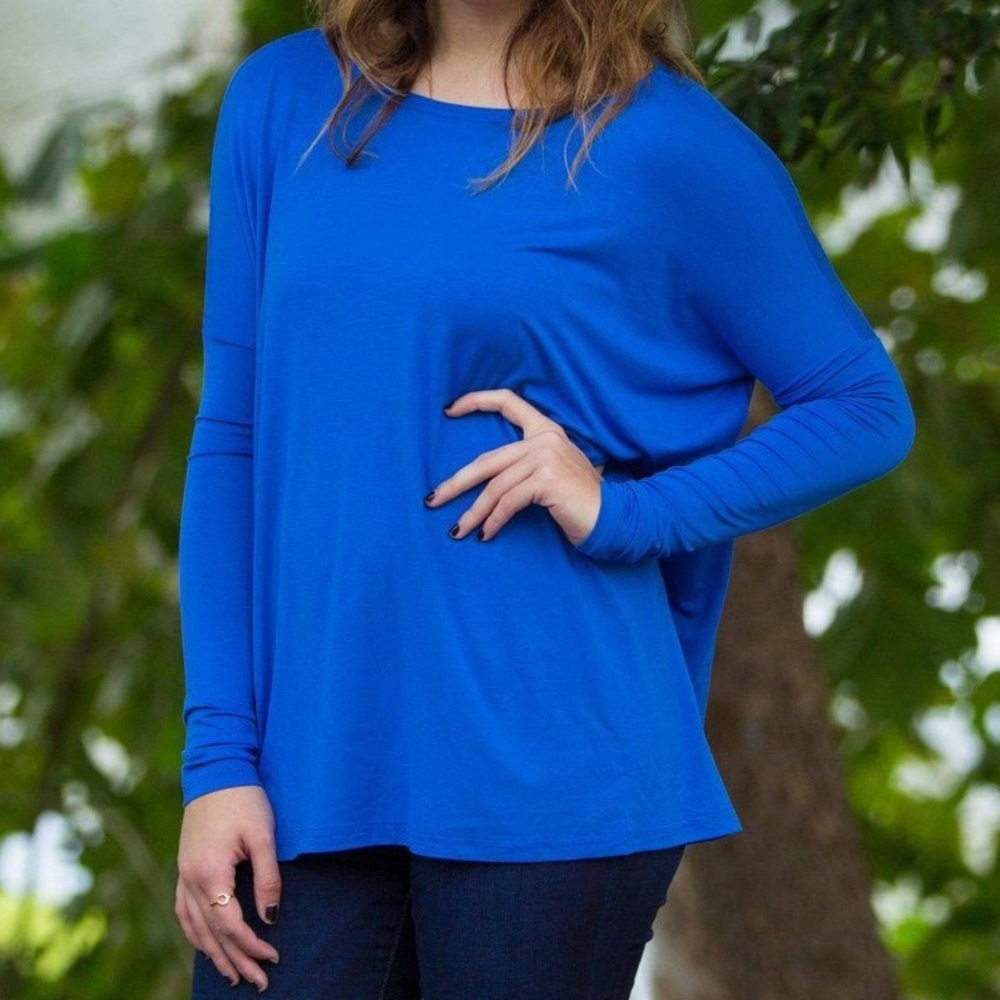 Piko Blue Long Sleeve Tunic Shirt